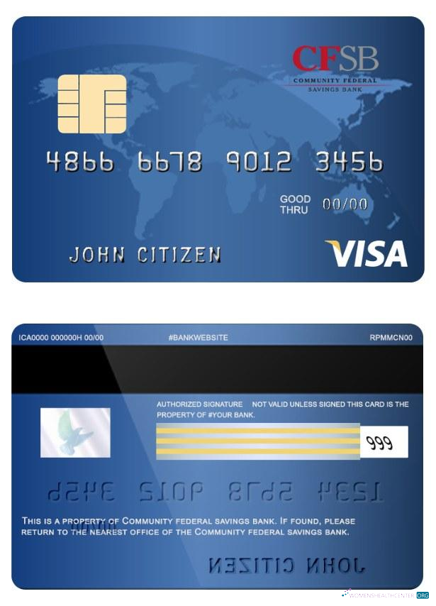 Download USA Community federal savings bank visa card Photoshop template